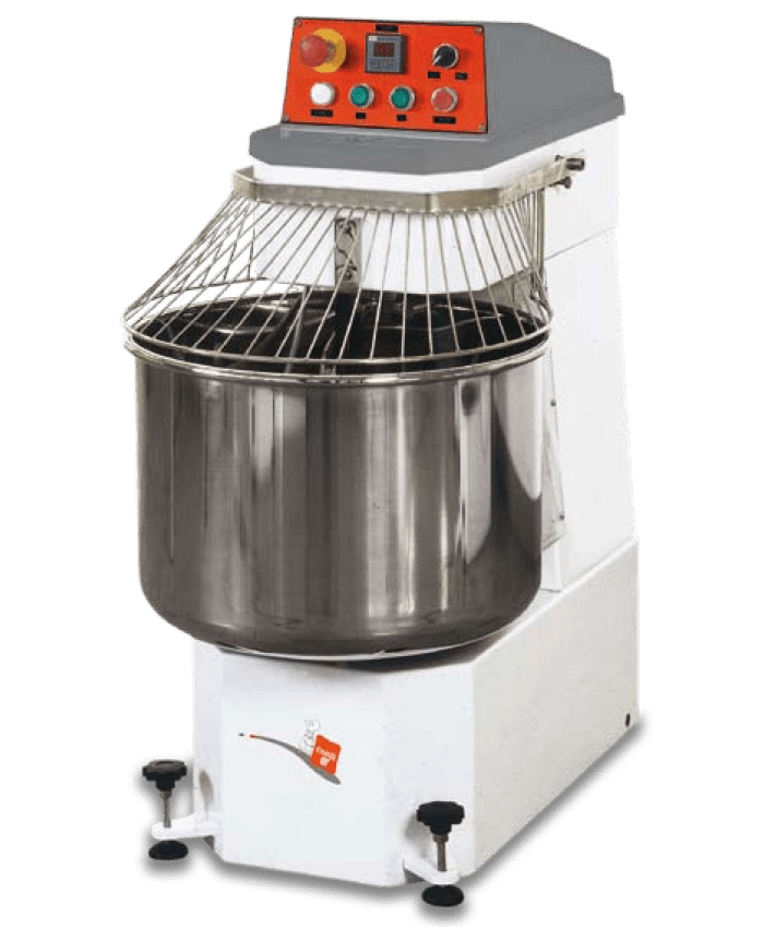 Spiral Mixer can handle 50 kgs (110 lbs) of dough, Two speed motor